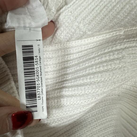 Quince 100% Organic Cotton Oversized Boyfriend Cardigan Womens Size S White - Picture 8 of 8